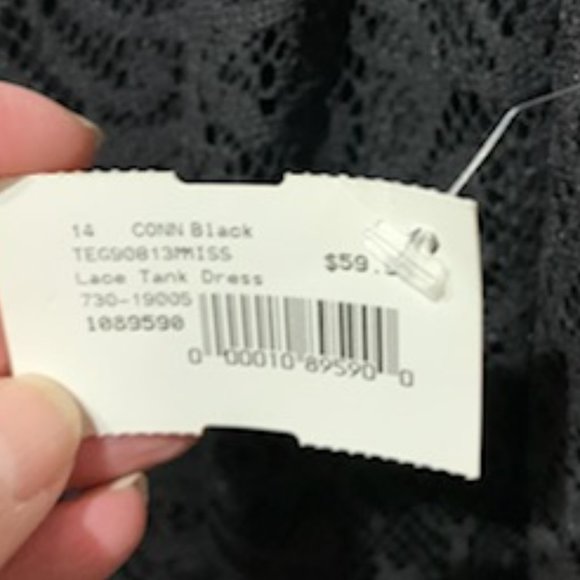 Connected Apparel Black Lacey Tank Dress - Picture 8 of 9